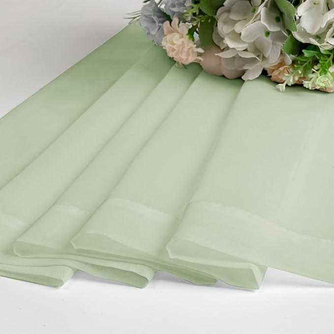 Light Green Sheer Curtains 54 Inches Long 2 Panels - Image 7