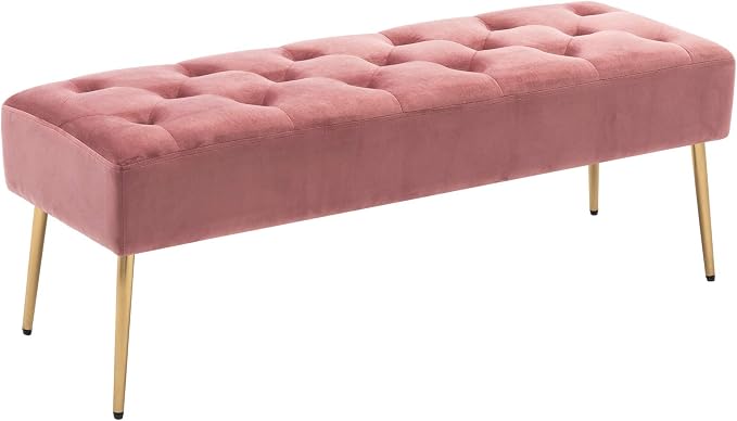 DUHOME Modern Velvet Ottoman Bench, Button-Tufted Upholstered Bedroom Benches by DuhomeElegantLifestyle