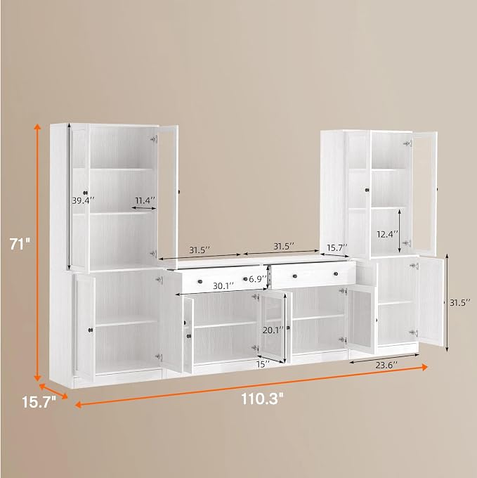 TUSY 71" TV Stand Storage Set - Image 2
