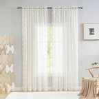 YJ YANJUN Vintage Lace Curtains 90 Inches Long - Image 2