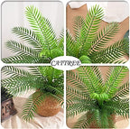 CATTREE Fake Tropical Palm Plant, 2 Pack Artificial Plastic Tree Plants Faux Greenery Leaves Shrubs Boston Fern Bushe for Indoor Outdoor Modern Decoration in Pot for Home Garden Office Wedding Décor - Image 4