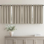 MIULEE 4 Panel Set Short Bedroom Blackout Curtains 54 Inch Long Cobblestone | by MIULEE