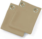 Blackout Curtains 66 x 72 Inch Long Beige Curtains Set of 2 Panels Room - Image 9