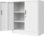 Wanfu Metal Storage Cabinet, Utility Room-White by Wanfu