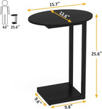 Hosfais Small Side Table End Table, C-Shaped Wood Coffee Table TV Tray - Image 3
