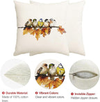 RABUSOFA Fall Pillow Covers 18x18 Inch Watercolor Bird Autumn Decorations - Image 7