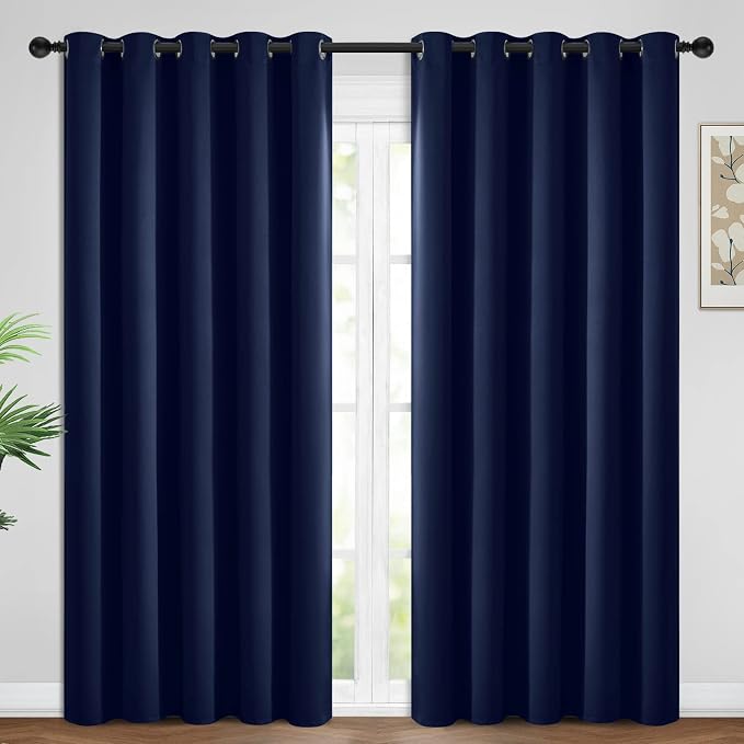 Yakamok Room Darkening Curtains 62x84 inch Length Navy Blue-Living Room | 2 by Yakamok