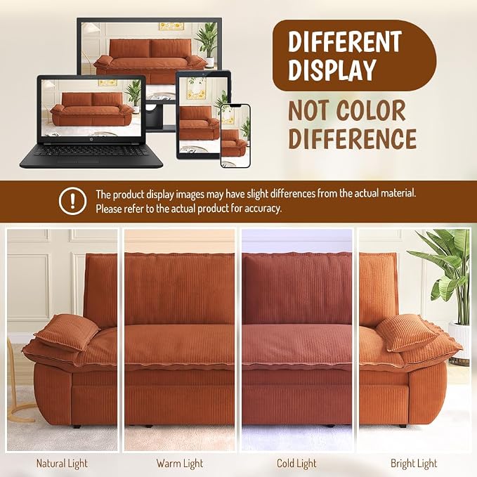 73.2" Sofa Bed Queen, 3-in-1 Pull Out Sofa Bed - Image 5