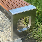 LITFAD Outdoor Indoor Bench Stainless Steel Metal Park Bench - Image 5