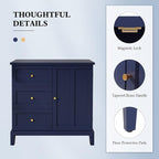 HLR Accent Cabinet with 3 Drawers and Door, Wooden Storage Cabinet with Shelves - Image 6