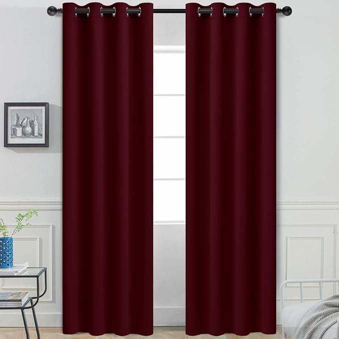Yakamok Room Darkening Curtains 52x84 inch Length Wine Red-Living Room | 2 by Yakamok