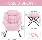 Tiita Lazy Chair with Ottoman, Comfy Leisure Sofa Armchair with Ottoman - Image 5