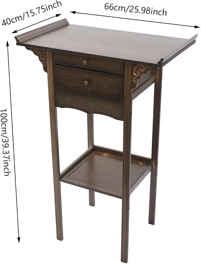 Japanese Zen Style Altar End Table Vintage Console Table - Image 2