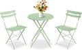 GarveeLife 3 Piece Patio Bistro Set, Folding Patio Bistro Table and Chairs Set by GarveeLife