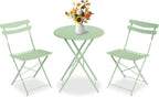 GarveeLife 3 Piece Patio Bistro Set, Folding Patio Bistro Table and Chairs Set by GarveeLife