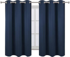 Navy Blue Blackout Curtains 42 x 54 Inch Length Set of 2 Panels Grommet Bedroom - Image 2