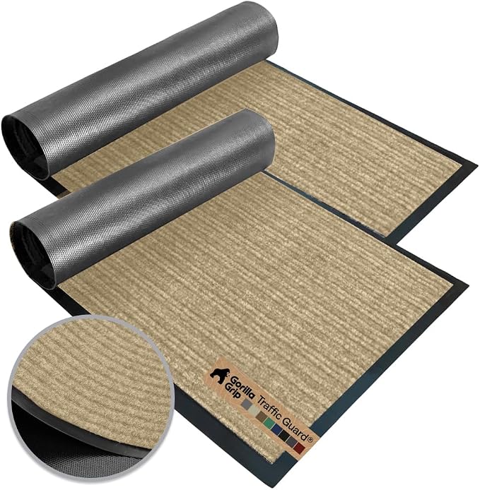 GORILLA GRIP Waterproof Traffic Guard Door Mat, 2 Pack, Indoor Outdoor Heavy by Unknown