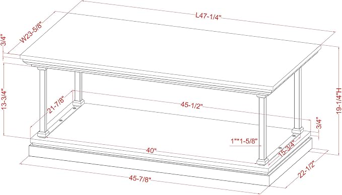 24/7 Shop at Home Ambridge Transitional Multi-Storage Wood 2-Piece Coffee Table - Image 4