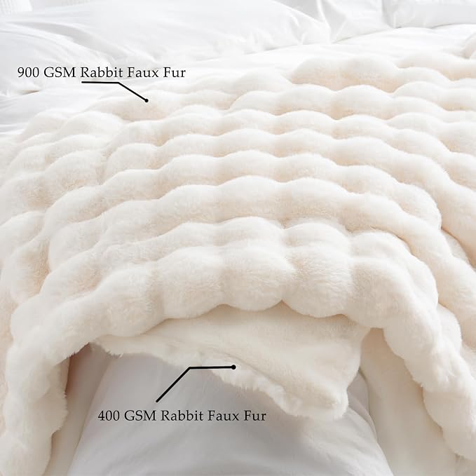 BENVWE Faux Fur Throw Blanket for Couch - Image 4
