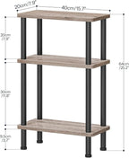 HOOBRO Narrow Side Table, 3-Tier Slim End Table No Tools Needed, Twist-On - Image 3