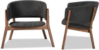 Baxton Studio Baron Mid-Century Modern Dark Grey Fabric Upholstered and Walnut - Image 5