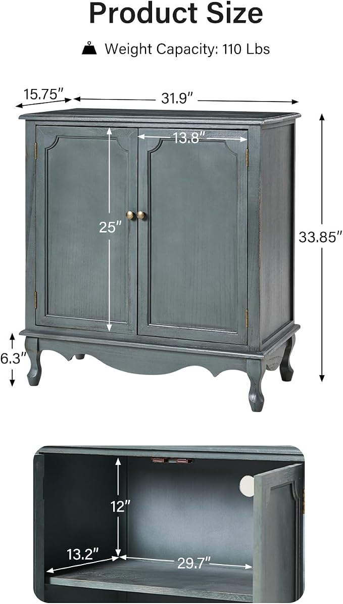 HULALA HOME Antique Accent Cabinet - Image 2