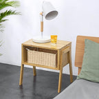 KKTONER Modern Bamboo Nightstands End Tables Bedroom - Image 5