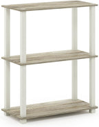 Furinno TURN-S-TUBE Storage Shelves, 3-Tier Book Shelf, Corner Shelf, Toolless - Image 5