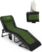 Outdoor Folding Lounge Chair Padded by WKFAMOUTCAMP