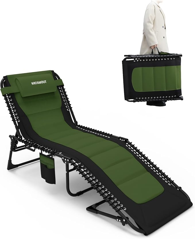 Outdoor Folding Lounge Chair Padded by WKFAMOUTCAMP