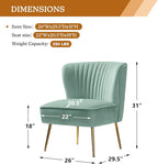 HULALA HOME Velvet Accent Chair, Modern Upholstered Cute Side Chair - Image 2