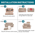 Turquoize 3 Piece Sofa Covers for 2 Cushion Couch Sofa Slipcover Soft Couch - Image 6