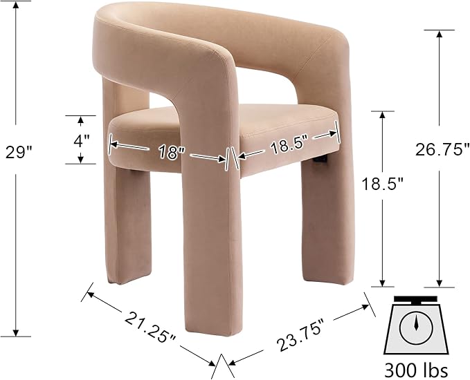 VESCASA Velvet Barrel Dining Chair - Image 2