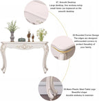 Victorian Style White Console Table, Vintage Entryway Foyer Narrow Sofa Table - Image 6