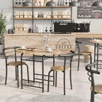 Shahoo 3-Piece Wooden Dining Table Set, Kitchen Breakfast Nook Sets - Image 3