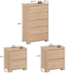 YANSNWO Modern Minimalist Dresser and Nightstand Sets 3 Piece Bedroom Set - Image 3