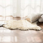 MIULEE Fluffy Area Rug 2x3 ft Faux Fur Sheepskin Rug Light Yellow | Luxury - Image 8