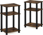 Furinno JUST Side Table Set of 2, 3-Tier Open Shelf End Table, Toolless - Image 7