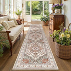Yamaziot Washable Runner Rug, 2x10 Non-Slip Boho Hallway Kitchen Rug | Stain - Image 6