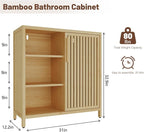 Bamboo Bathroom Cabinet, Side Storage Organizer Cabinet - Image 2