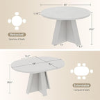 iPormis 43.3in-59in Extendable Round Dining Table - Image 2