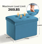 LINMAGCO Storage Ottoman Folding Foot Stool Velvet Foot Rest - Image 2
