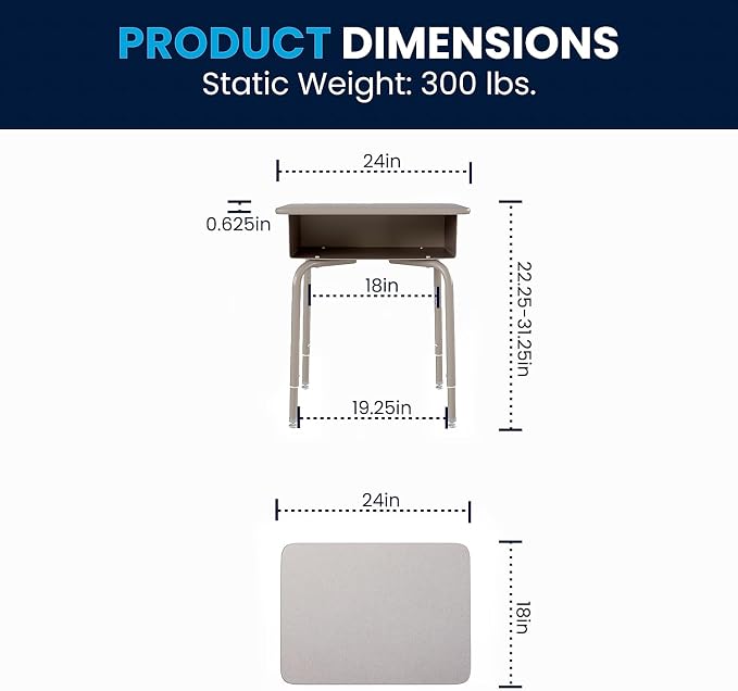Flash Furniture Billie Student Desk - Image 3