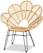 Maykoosh Bohemian Natural Brown Vintage Vogue and Black Metal Accent Chair - Image 8
