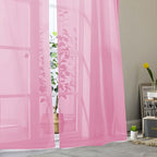 Sheer Pink Curtains for Bedroom Living Room 54 Inch Length 2 Panels Set - Image 8