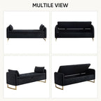 65" Storage Ottoman Bench, Chenille Storage Bench - Image 8
