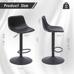 Adjustable Bar Stools Set of 2, Mid Century Modern Swivel Bar Stools, - Image 2