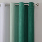 Green and Greyish White Blackout Curtains 52Wx54L 2 Panels | Ombre Curtains - Image 4