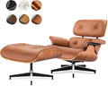 Top Grain Leather, Mid Century Chaise Lounge Chair and Ottoman, Reading Chair by MakeHomeBetter