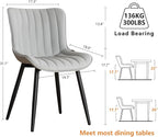 YOUNUOKE Mid-Century Modern Dining Chairs Set of 2, Armless Accent Chair - Image 2